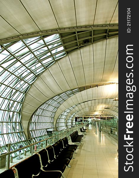 Perspective interior at Bangkok International Airport