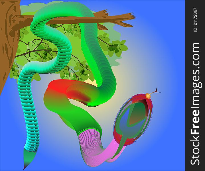 Vector image of venomous snake motley