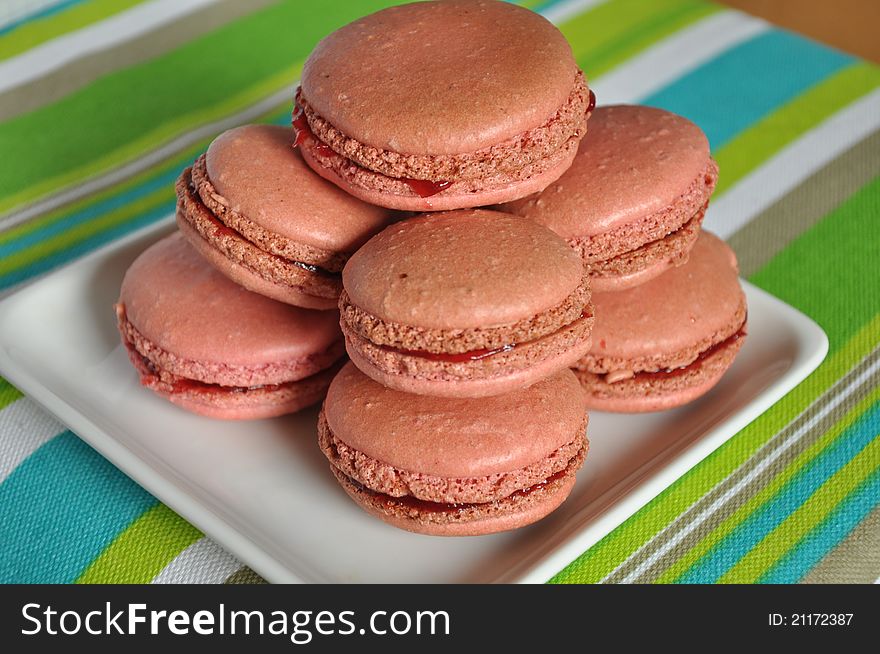 Macarons on the plate