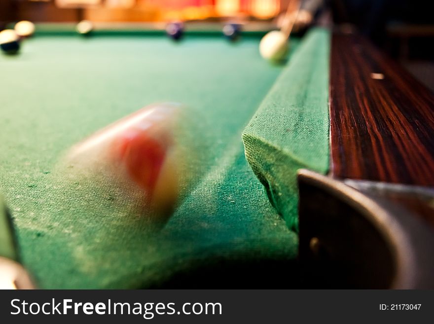 Billiard balls over the table. Billiard balls over the table