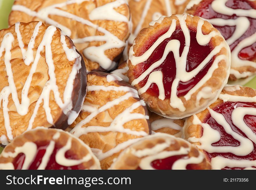 Cookies with jam close up