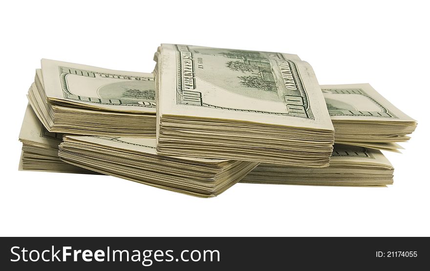 Group dollars isolated on white background. Group dollars isolated on white background