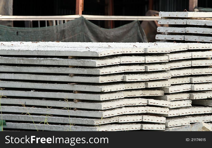Stock of concrete building slab at the site area
