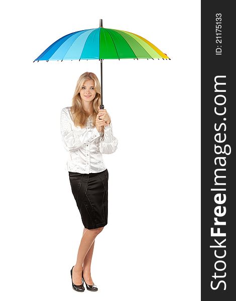 Business Woman Under Umbrella