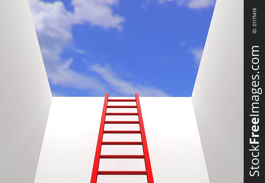 Ladder Leading Up To The Sky