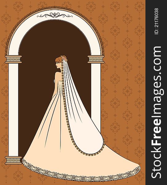 Illustration of beautiful bride,illustration for a design
