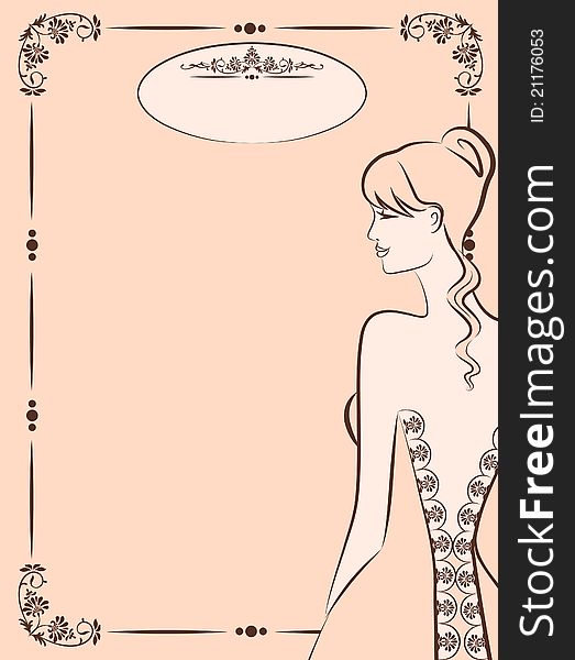 Illustration of beautiful bride,illustration for a design