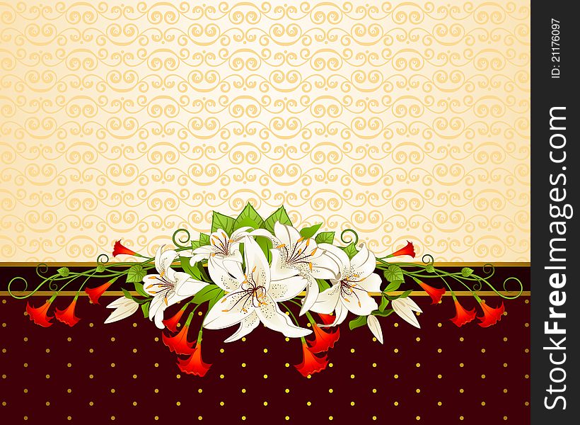 Vintage background with flowers.