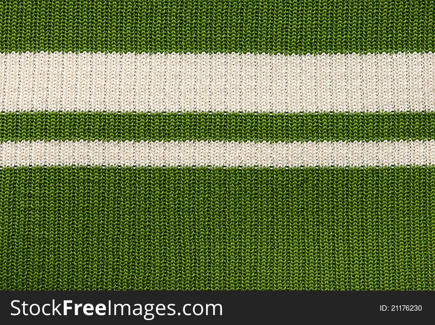 Close up of a green knitted fabric