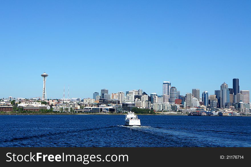 Seattle Downtown Viewed From Elliott Bay