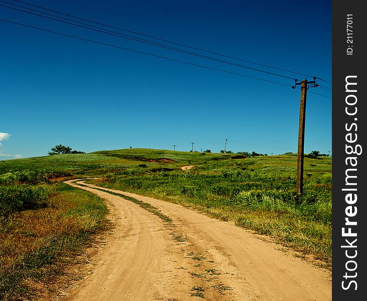 A beautiful winding country road through the hills