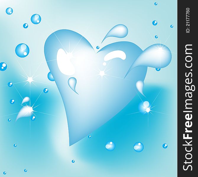 Heart Shape Drop Of Water