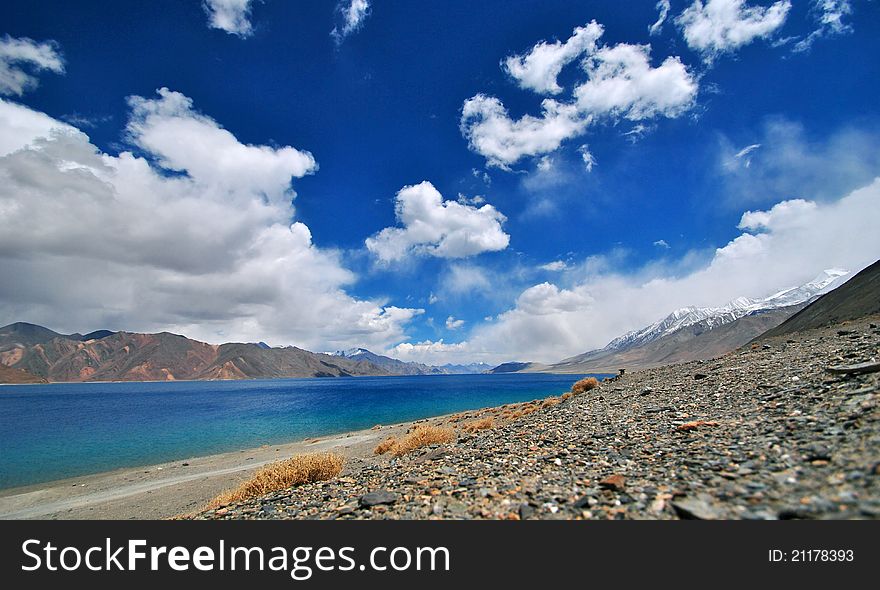 View of Pangong lake in ladakh