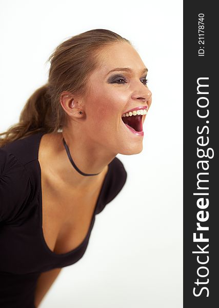 Beauty young woman scream