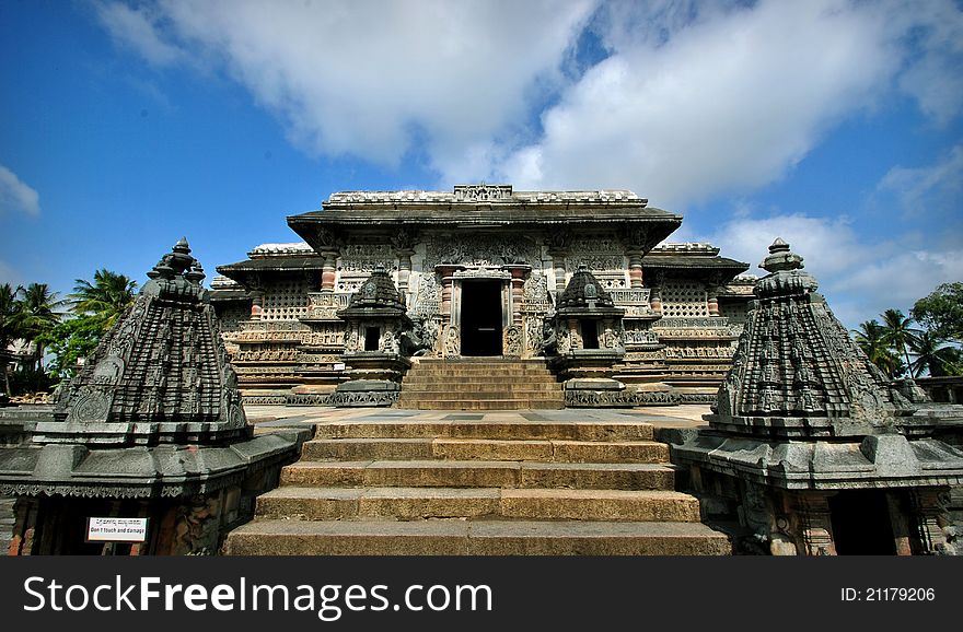 View of temple in karnataka india