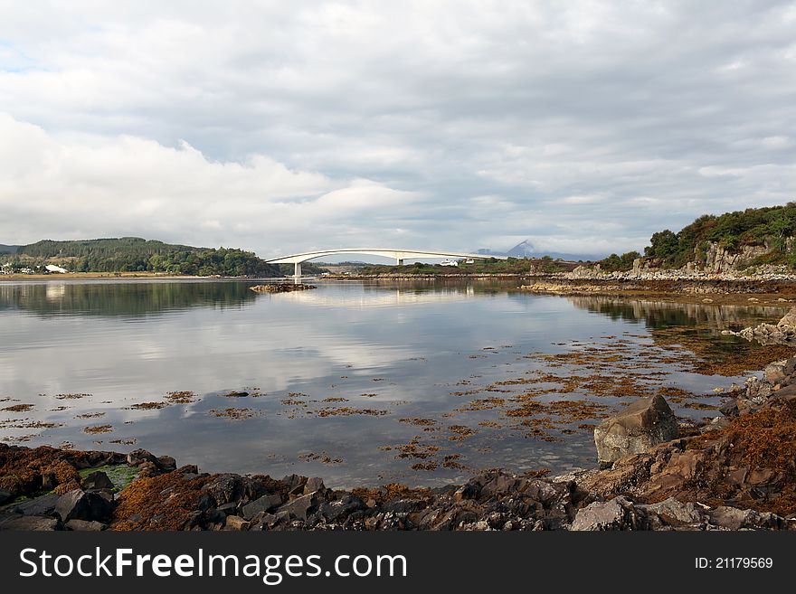 Skye bridge links the isle of skye to main land scotland. Skye bridge links the isle of skye to main land scotland.