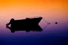 Anchored Boat At Sunset Stock Images Anchored Boat At Sunset Stock Images
