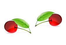 Shiny Nature Red Cherry Symbol Royalty Free Stock Photography