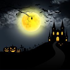 Full Moon On Halloween. Royalty Free Stock Photography
