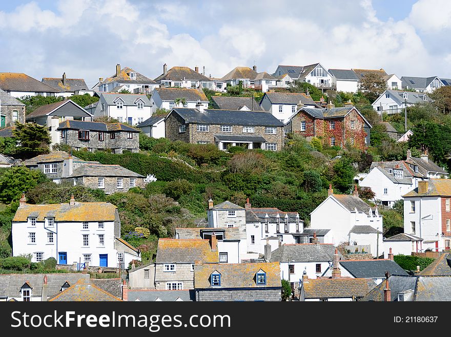 End of the village of Port Isaac in Great Britain