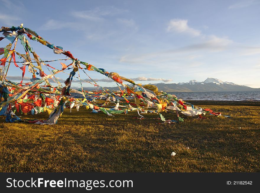 Flying Flags In Tibet
