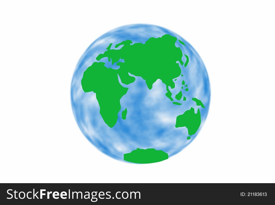 The east world globe on white background