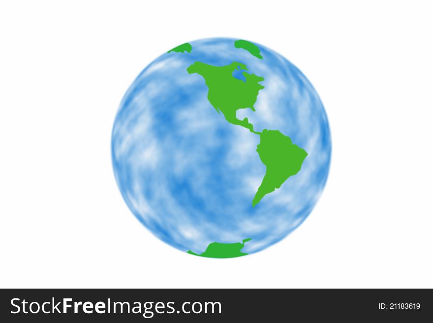 The western world globe on white background