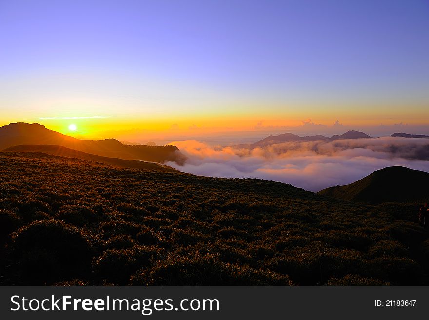 Sunup in the mountain in the morning