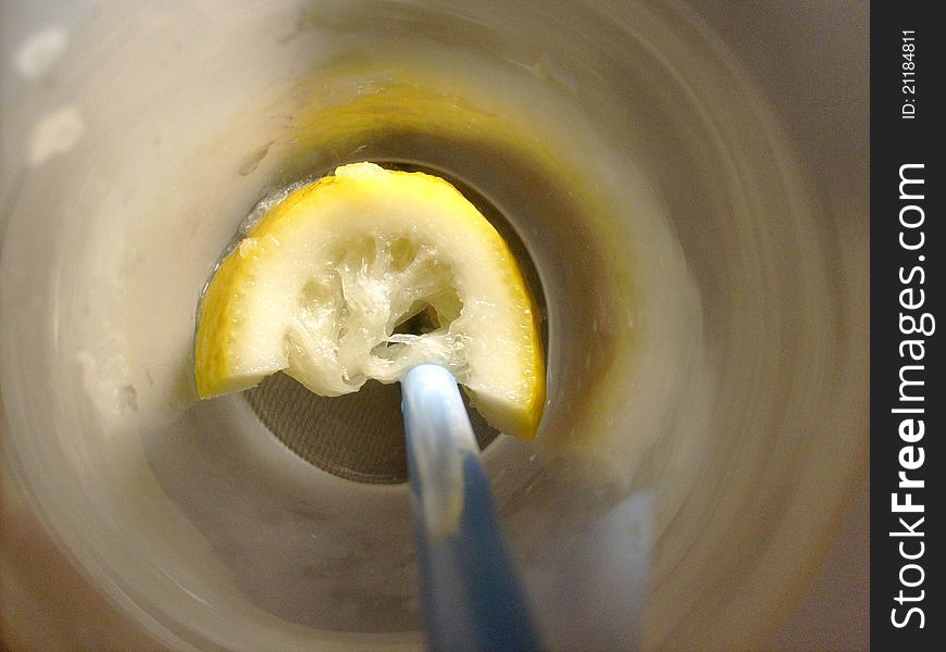 photography of glass straw and lemon