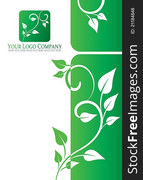 Floral background with plant logo