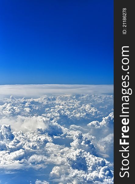 Unique Sky Deep blue firmament with thick clouds