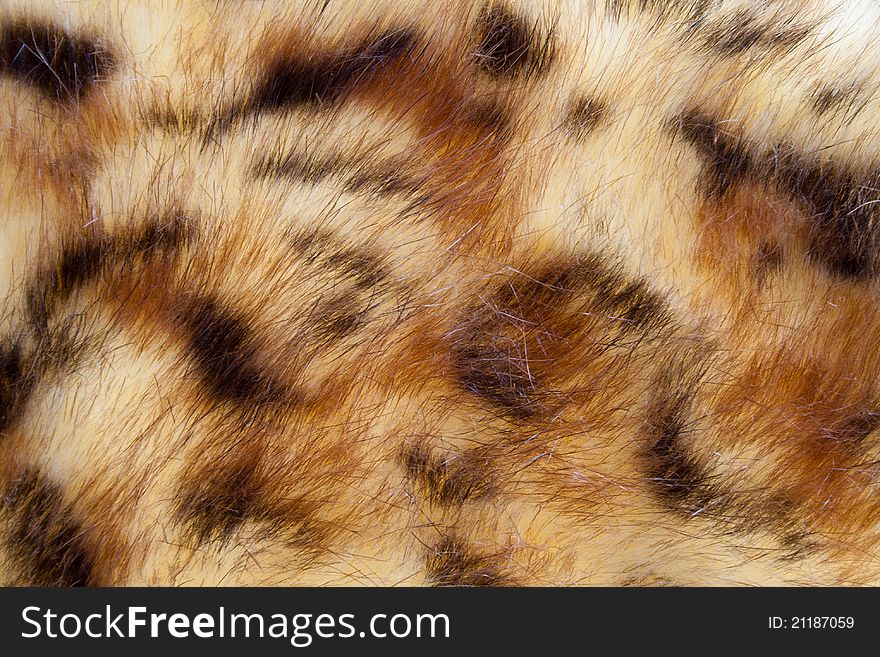 Artificial fur with spotted pattern, imitation leopard