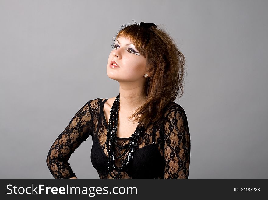 Closeup Portrait Of A Gothic Girl