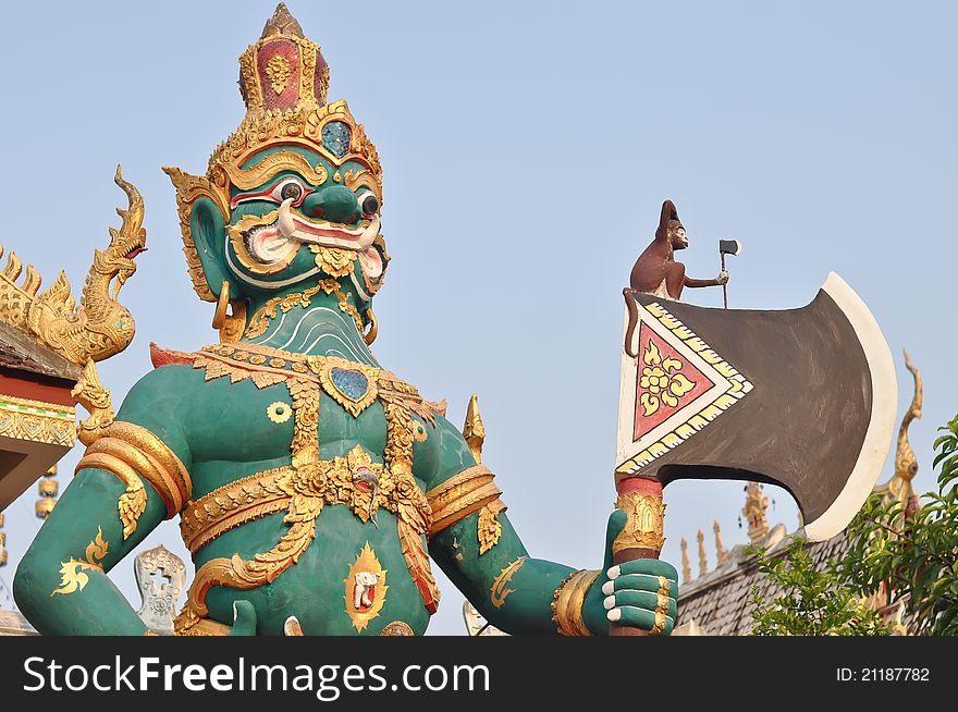 Giant godswhich is protecting the temple. Giant godswhich is protecting the temple.