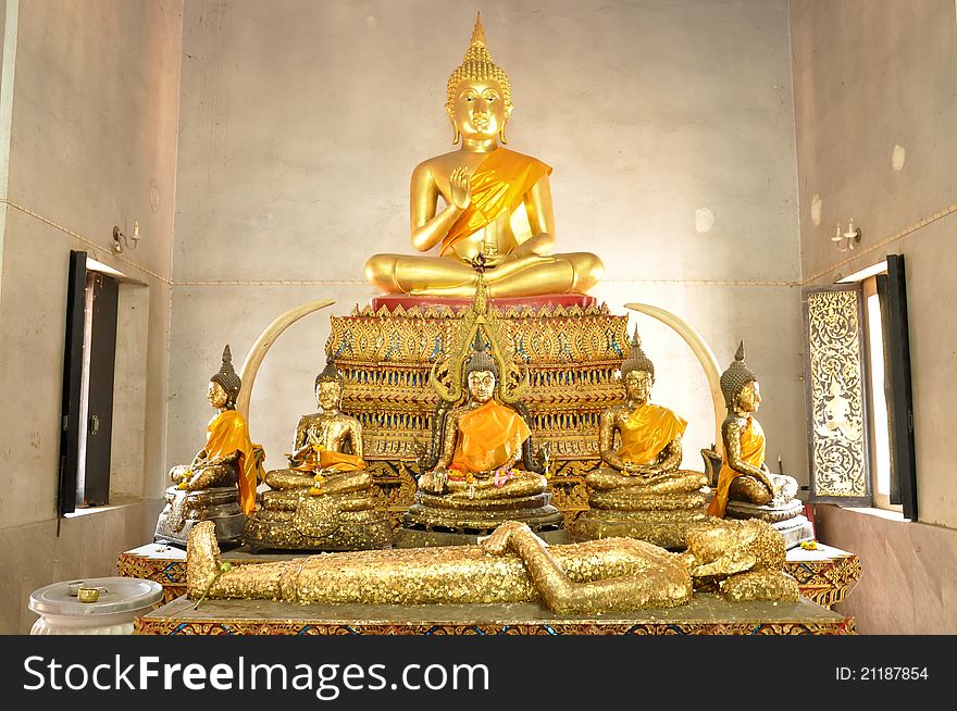 Statue of Buddha at Suphanburi in Thailand.