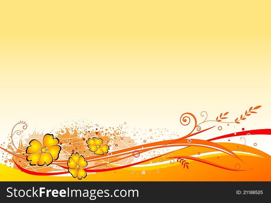 Background with Floral motif and flower illustration. Background with Floral motif and flower illustration
