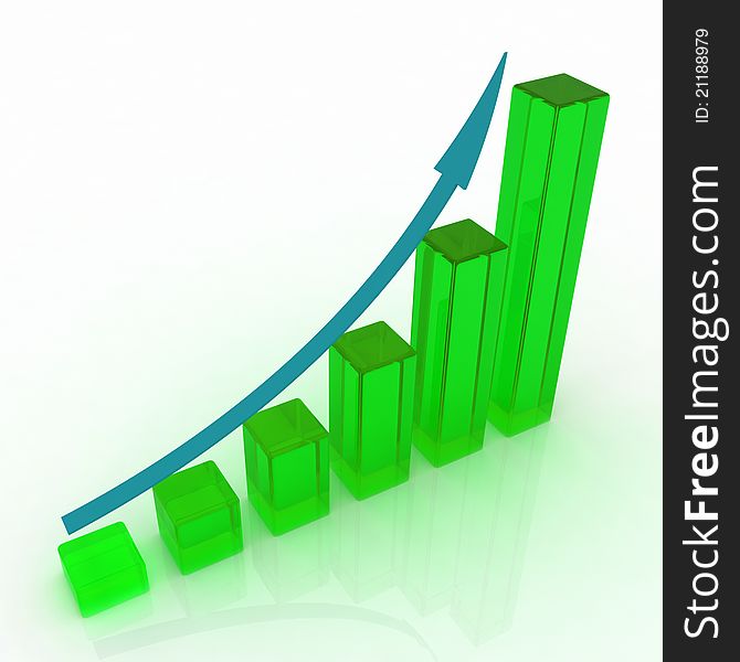 3d growing business graph with space for your text