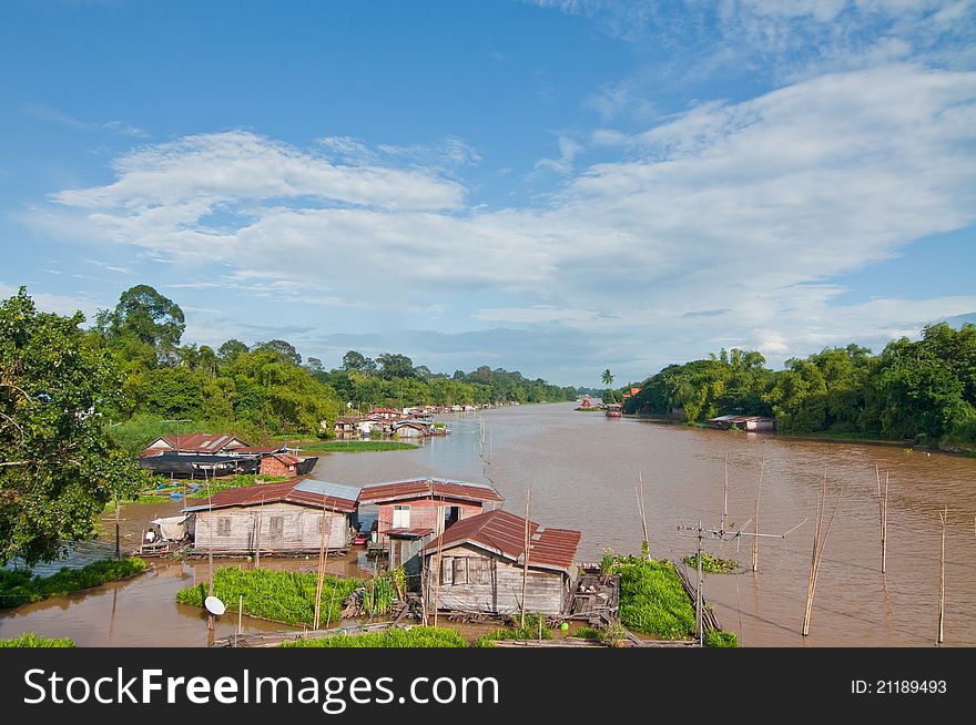 Landscape of Sakaekrang river, Thailand.