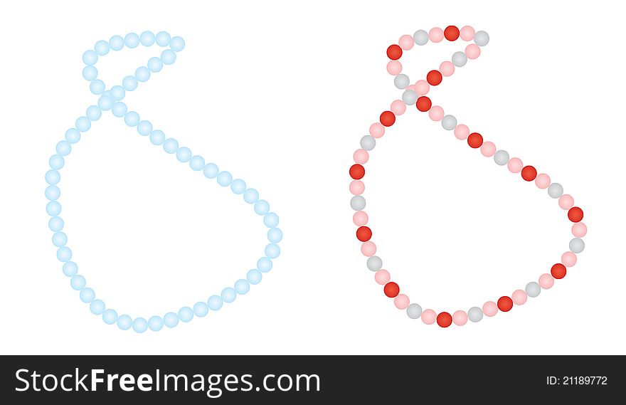 A vector illustration of two necklaces