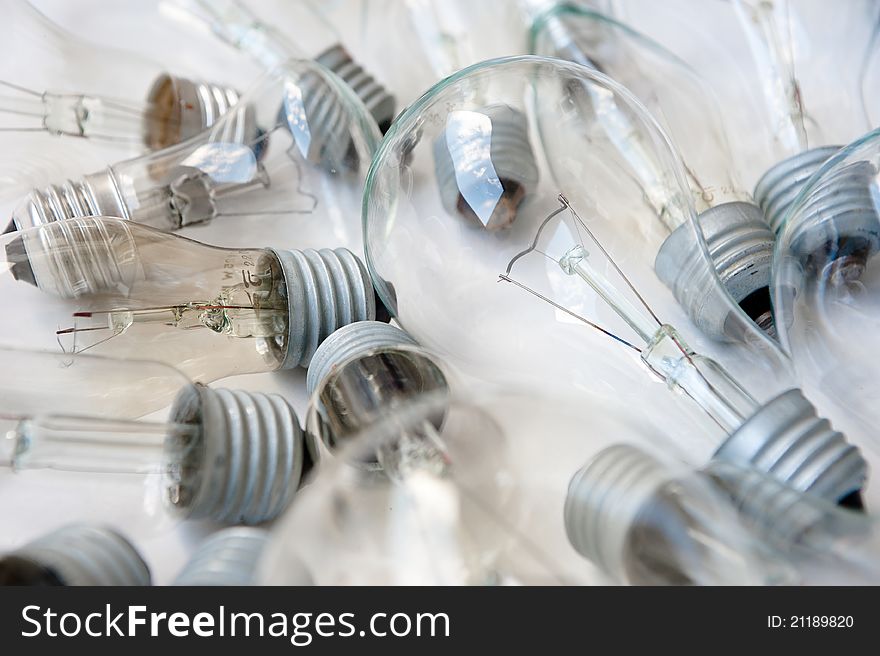 Bulbs on white background with natural lighting. Bulbs on white background with natural lighting