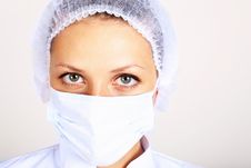 Young Female Scientist Wearing Face Mask Royalty Free Stock Image