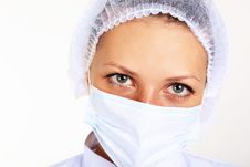 Young Female Scientist Wearing Face Mask Stock Photos