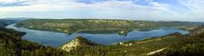 Panorama Of Krka River And The Island And Monaster Royalty Free Stock Photos
