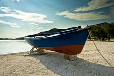 Docked Fishing Boat In Seget Donji Royalty Free Stock Photos Docked Fishing Boat In Seget Donji Royalty Free Stock Photos