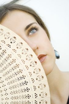 Beautiful Young Woman With A Fan Royalty Free Stock Photo Beautiful Young Woman With A Fan Royalty Free Stock Photo