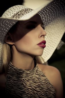 Summer Fashion Girl With Hat Stock Images