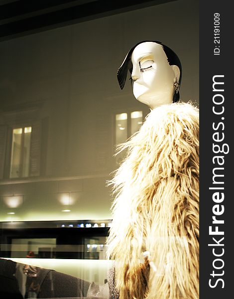 Female mannequin in the window