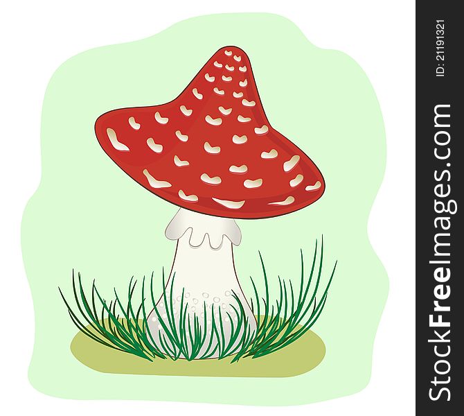 Vector illustration of Mushroom amanita