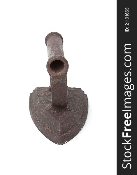 Isolated antique iron in frontal view