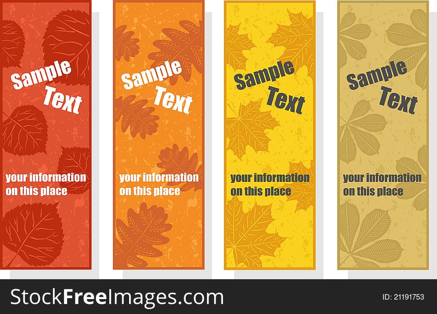 Autumn colorful bookmarks for promotion. Vector Illustration. Autumn colorful bookmarks for promotion. Vector Illustration.
